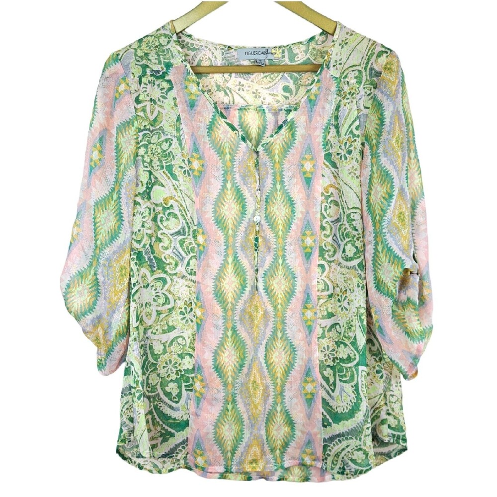 Figueroa & Flower Anthropologie Women Lightweight See Through Blouse Size S
